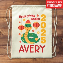 60% OFF: Chinese New Year Snake Personalized Drawstring Backpack